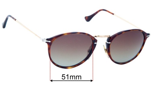 Persol 3046-S Replacement Lenses 51mm wide 