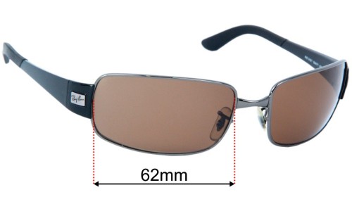 Ray Ban RB3421 Replacement Lenses 62mm wide 