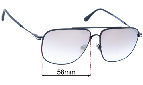 Tom Ford Len TF815 Replacement Lenses 58mm wide 