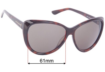 Tom Ford Malin TF230 Lentilles de Remplacement 61mm wide 
