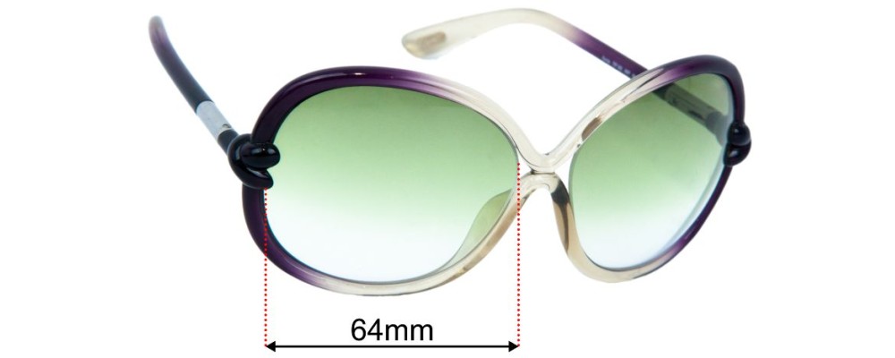 Sunglass Fix Replacement Lenses for Tom Ford Sonja TF185 - 64mm Wide