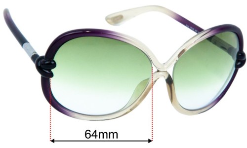 Tom Ford Sonja TF185 Replacement Lenses 64mm wide 