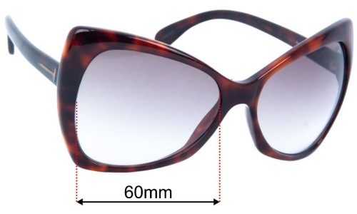 Tom Ford Nico TF175 Replacement Lenses 60mm wide 