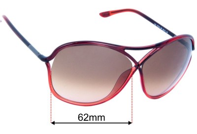Tom Ford Vicky TF184 Replacement Lenses 65mm wide 