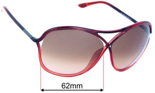 Tom Ford Vicky TF184 Replacement Lenses 65mm wide 