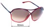 Sunglass Fix Ersatzgläser für Tom Ford Vicky TF184 - 65mm Wide 