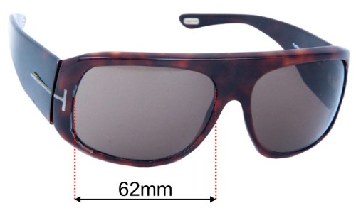 Tom Ford Porfirio TF21 Replacement Lenses 62mm wide 
