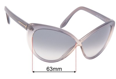 Tom Ford Madison TF253 Replacement Lenses 63mm wide 