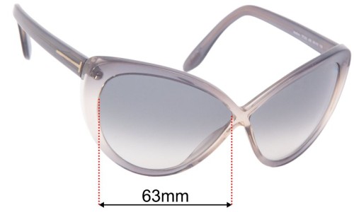 Tom Ford Madison TF253 Replacement Lenses 63mm wide 