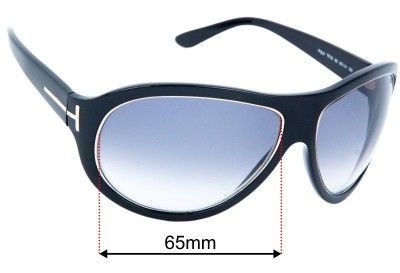 Tom Ford Angus TF25 Replacement Lenses 65mm wide 