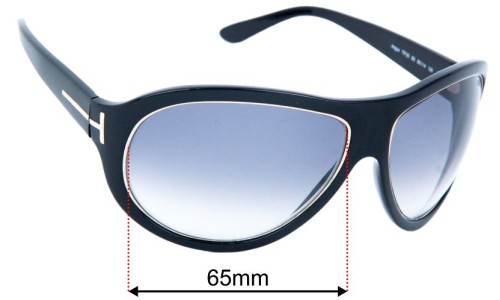 Tom Ford Angus TF25 Replacement Lenses 65mm wide 