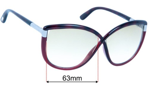 Tom Ford Abbey TF327 Replacement Lenses 63mm wide 