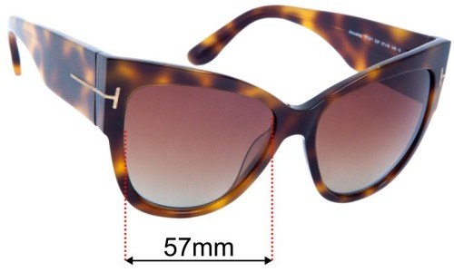 Tom Ford Anoushka TF371 Replacement Lenses 57mm wide 