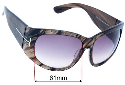 Tom Ford Felicity TF404  Replacement Lenses 61mm wide 