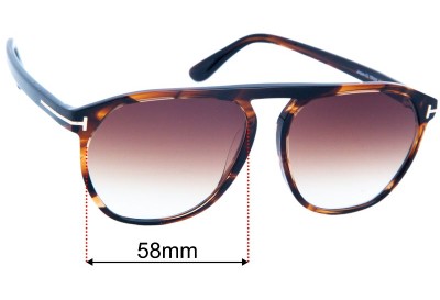 Tom Ford Jasper TF835 Replacement Lenses 58mm wide 