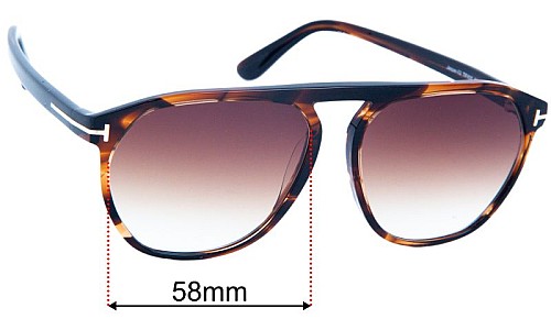 Tom Ford Jasper TF835 Replacement Lenses 58mm wide 