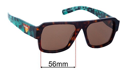 Sunglasses Replacement Lenses Prada SPR22Y 56mm Wide 