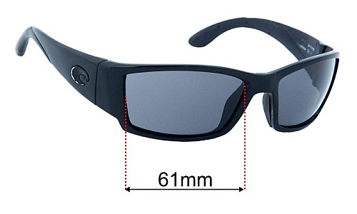 Costa Del Mar Corbina Lentes de Repuesto 61mm wide 