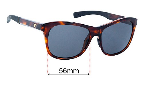 Sunglass Fix Lentes de Repuesto para Costa Del Mar Vela - 56mm Wide Costa Del Mar Vela Lentes de Repuesto 56mm wide