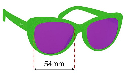 Goodr Total Lime Piece  Replacement Lenses 54mm wide 