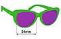 Sunglass Fix Replacement Lenses for Goodr Total Lime Piece - 54mm Wide 