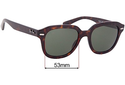 Ray-Ban RB4398 Erik Verres de Remplacement 53mm wide 