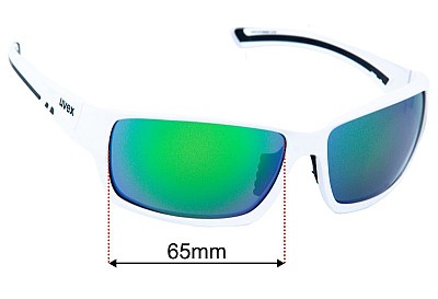 Uvex Sportstyle 222  Replacement Lenses 65mm wide 
