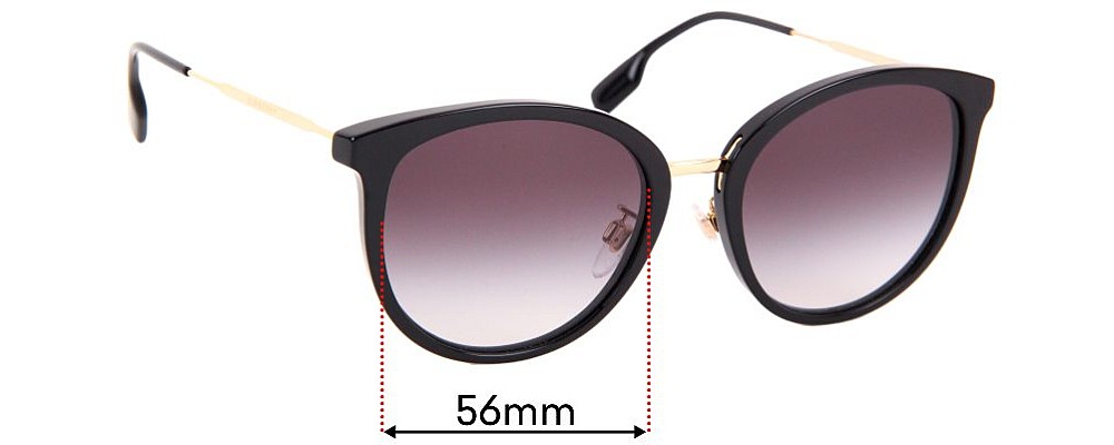Sunglass Fix Replacement Lenses for Burberry B 4289-D - 56mm Wide