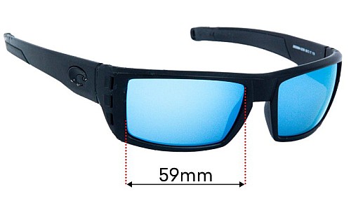 Sunglass Fix Lentes de Repuesto para Costa Del Mar Rafael - 59mm Wide Costa Del Mar Rafael Lentes de Repuesto 59mm wide
