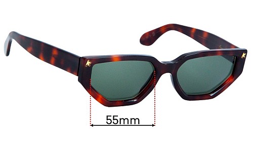 Sunglass Fix Ersatzgläser für Golden Goose Jackie - 55mm Wide Golden Goose Jackie Ersatzlinsen 55mm wide