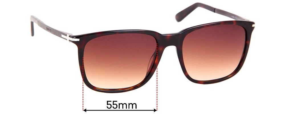 Sunglass Fix Replacement Lenses for Gucci GG1104/S - 55mm Wide