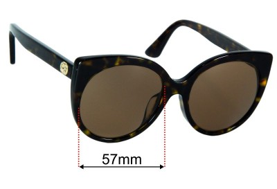 Gucci GG0325SA Replacement Lenses 57mm wide 