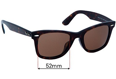 Ray Ban RB2140-F Wayfarer Replacement Lenses 52mm wide 