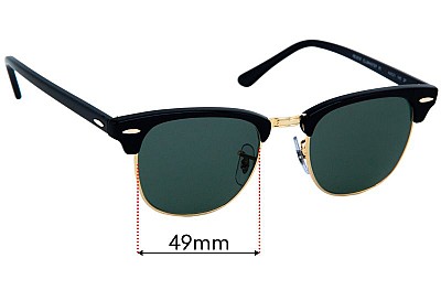 Ray Ban RB3016 Clubmaster Replacement Lenses 49mm wide 