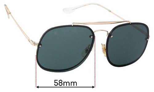 Ray Ban RB3583N Blaze General  Replacement Lenses 58mm wide 
