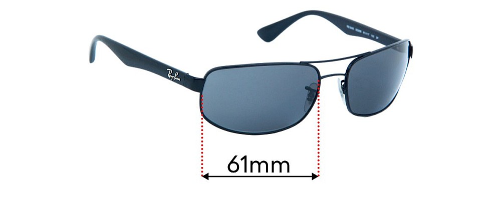 Sunglass Fix Replacement Lenses for Ray Ban RB3445 - 61mm Wide