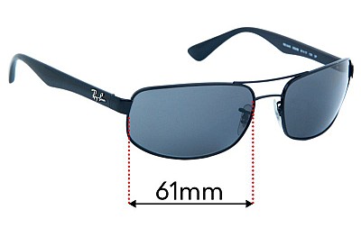 Ray Ban RB3445 Replacement Lenses 61mm wide 