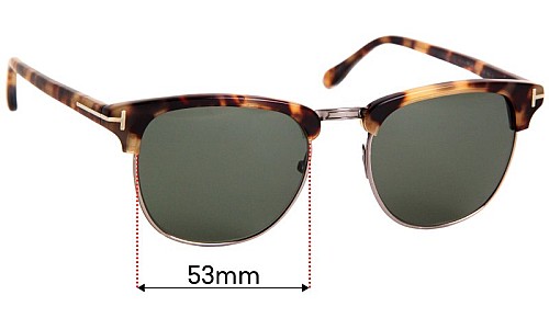 Tom Ford Henry TF248 Replacement Lenses 53mm wide 