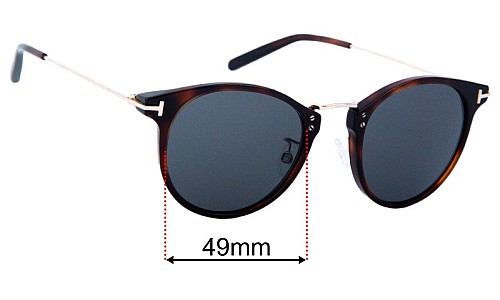 Tom Ford Jamieson TF673 Replacement Lenses - 49mm Wide 