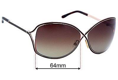 Tom Ford Rickie TF179 Replacement Lenses 64mm wide 
