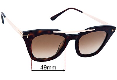 Tom Ford Anna-02 TF575 Replacement Lenses 49mm wide 