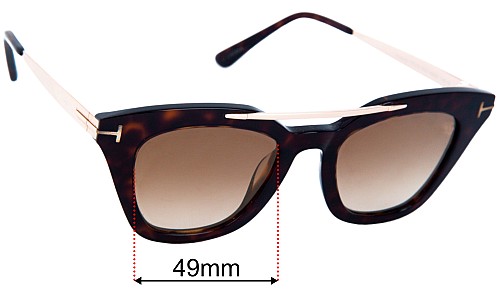 Tom Ford Anna-02 TF575 Replacement Lenses 49mm wide 