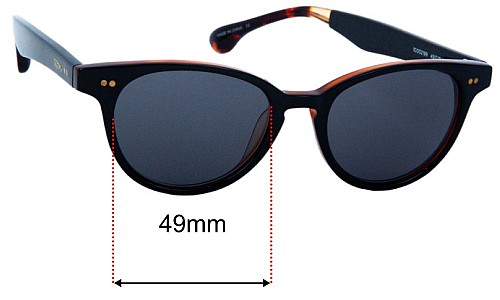 Toms  Lula Replacement Lenses 49mm wide - Side View 
