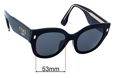 Fendi FF 0452/F/S Replacement Lenses 53mm wide 