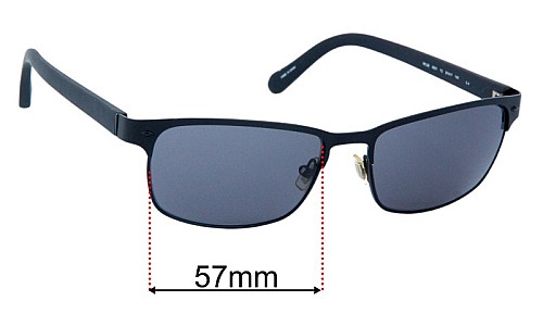 Sunglass Fix Lentes de Repuesto para Fossil Mil58 - 57mm Wide Fossil Mil58 Lentes de Repuesto 57mm wide