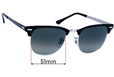 Ray Ban RB3716 Clubmaster  Replacement Lenses 51mm wide 