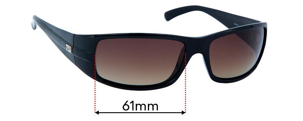 Sunglass Fix Replacement Lenses for Ray Ban RB4057 - 61mm Wide