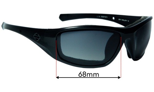 Wiley X H-D Tank Replacement Lenses 68mm wide 