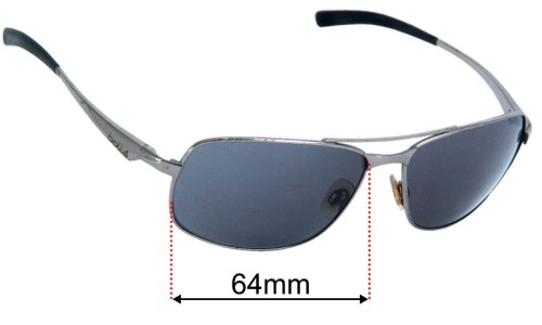 Bolle Skylar Replacement Lenses 64mm wide - Side View 