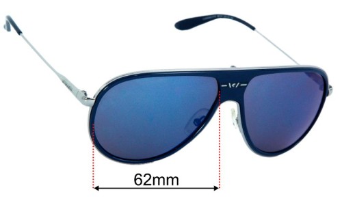 Carrera 87/S Replacement Lenses 62mm wide - Side View 